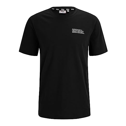 FILA Męski t-shirt BORNE Regular Graphic, czarny, XL, czarny, XL
