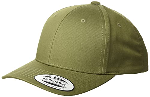 Yupoong Flexfit czapka bejsbolowa, uniseks, z zakrzywionym daszkiem i wzmocnionym przodem, z zapięciem z tworzywa sztucznego, regulowany rozmiar, rozmiar uniwersalny, buck, jeden rozmiar