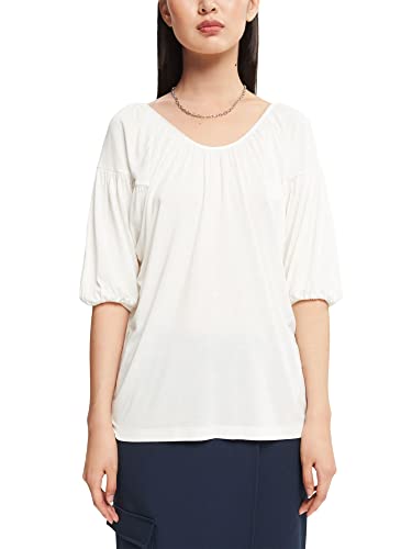ESPRIT Collection Damska koszulka 082EO1K311 T-shirt, 110/OFF biała, S