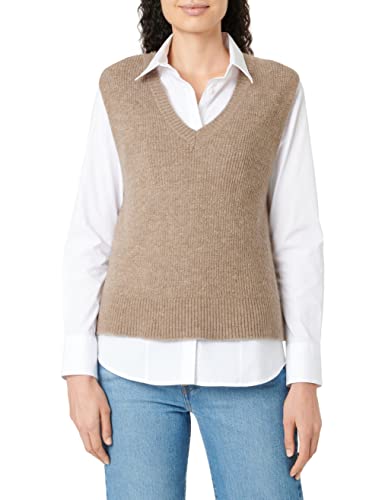 PIECES Damska kamizelka PCJENNIFER z dekoltem w serek Noos BC Pullunder, Fossil, XS