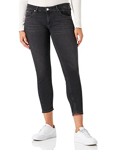 Tommy Hilfiger Damskie spodnie Scarlett Lr Skny Df1283, czarny, 34 W / 32 L, Czarny jeans, 34W / 32L