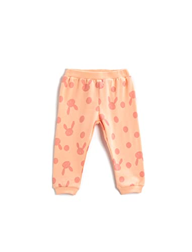 Koton Baby Girl Jogger Sweatpants Printed Cotton, Różowy wzór (2d7), 12-18 Miesiące