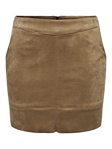 ONLY Women's ONLJULIE FAUXSUEDE Skirt OTW NOOS sztuczna skóra-spódnica, koniak, 42