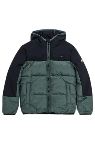 Champion Legacy Outdoor B-Colorblock Hooded Dla dzieci i młodzieży kurtka, Verde BLG/Nero, 11-12 lat