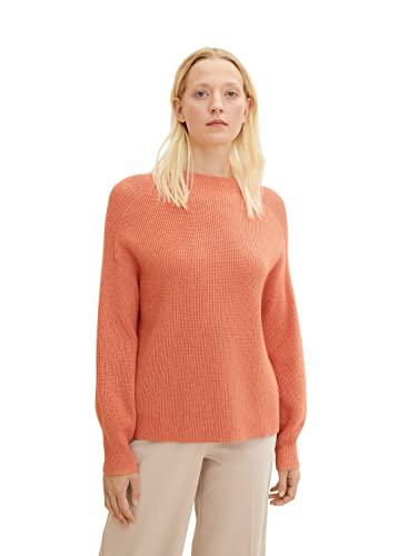 TOM TAILOR Damski sweter z golfem 1034081, 30670 - Canyon Sunset Red Melange, XL