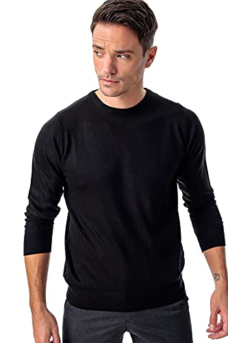 Bonamaison Men's TRMRVN100045 sweter męski, czarny, M