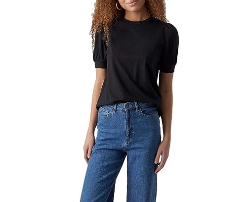 VERO MODA Damska koszulka VMKERRY 2/4 O-Neck top VMA JRS NOOS, czarna, XS, czarny, XS