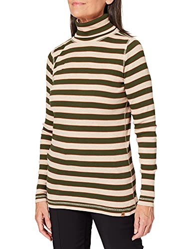 camel active Damska koszulka z długim rękawem z golfem z bawełny organicznej, Caramel, XL