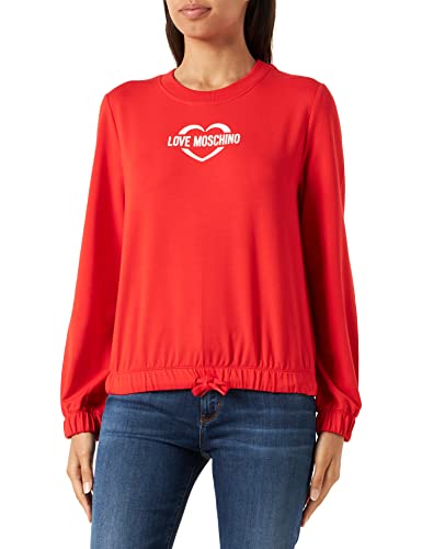 Love Moschino Damska bluza z długim rękawem, regularny krój, czerwony, 42
