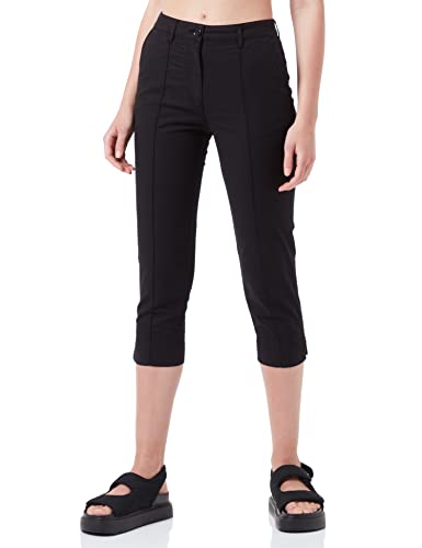 Moschino Damskie spodnie Capri ze streczu bawełnianego, swobodne spodnie, czarny, 48 PL