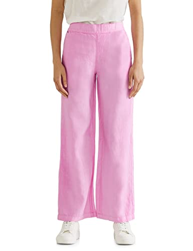 Street One damskie spodnie lniane szerokie, dzika róża, 36W / 32L