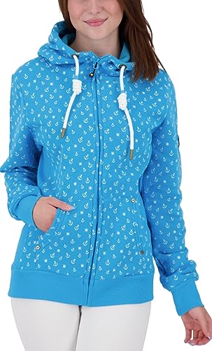 Ankerglut Damska bluza z kapturem bluza bluza bluza z długim rękawem #ankergluthafen bluza z kapturem, niebieska, 38