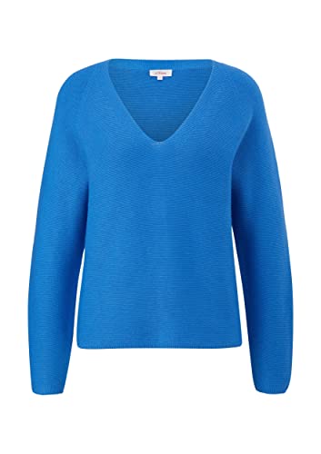 s.Oliver Damski sweter z dekoltem w serek, niebieski, 48