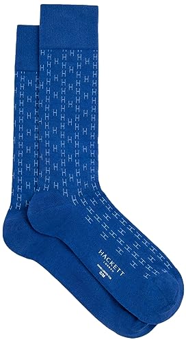 Hackett London Skarpety męskie z nadrukiem H, Niebieski (królewski niebieski), Large