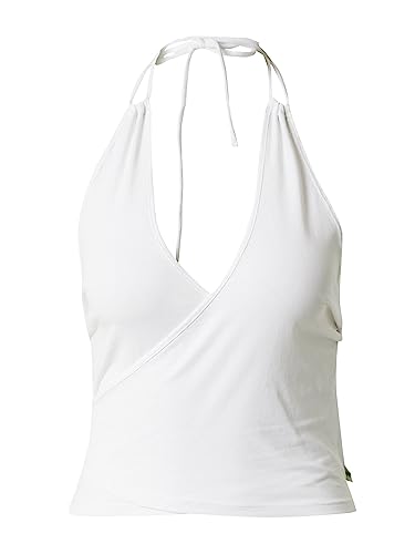 Urban Classics Damski top z wiązaniem na szyi, czarny, basics, casualowy, streetwear, biały, L