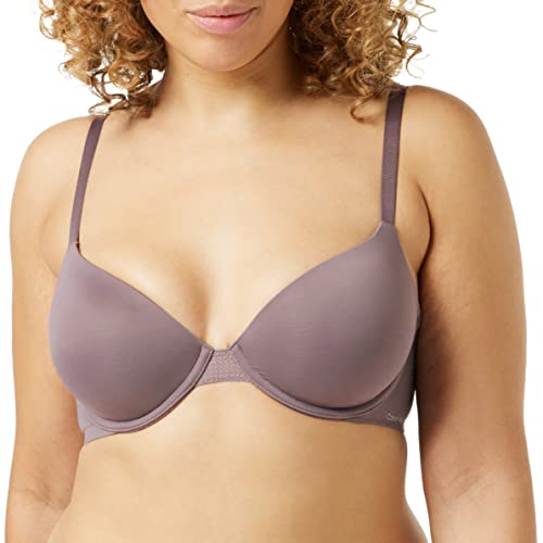 Calvin Klein Niewidzialny biustonosz damski Lightly Lined Demi z obręczami, Plum Dust, 30E