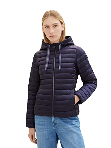 TOM TAILOR Damska kurtka pikowana z kapturem, 30025-Navy Midnight Blue, 3XL
