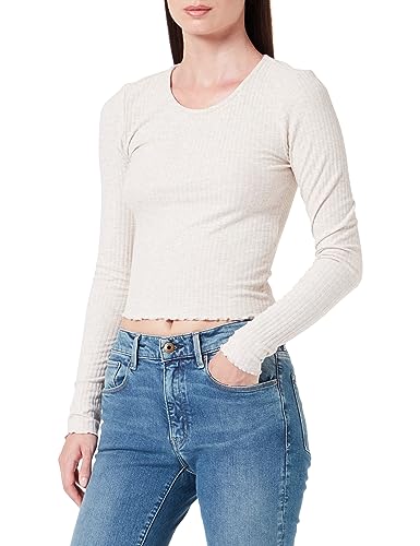 ONLY Onlemma L/S O-Neck Short Top Noos JRS koszulka z długim rękawem, Pumice Stone/szczegóły: melanż, XXL