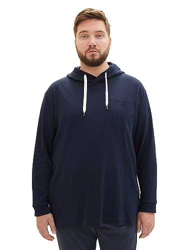 TOM TAILOR Męska koszula z długim rękawem z kapturem, 10668-sky Captain Blue, 3XL