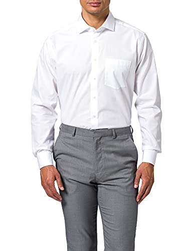 Seidensticker Męska koszula z długim rękawem o regularnym kroju, biały, 38
