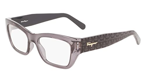 FERRAGAMO damskie okulary przeciwsłoneczne SF2922, przezroczyste, ciemnoszare, 53, Przezroczysty ciemnoszary