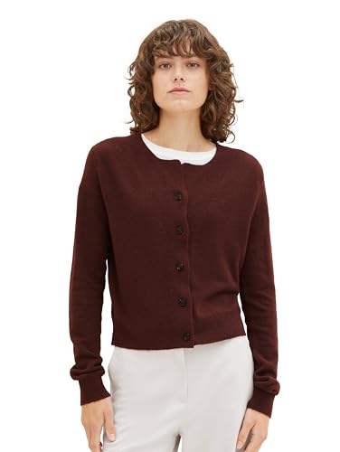 TOM TAILOR Damski kardigan z dzianiny, 32404 - Raisin Melange, S