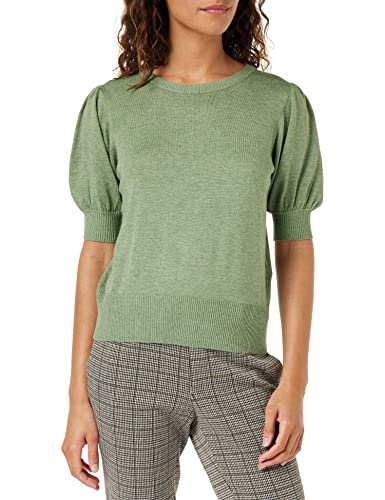 Minus Damska koszulka z dzianiny Liva Basil Green Melange, XL, Basil Green Melange, XL