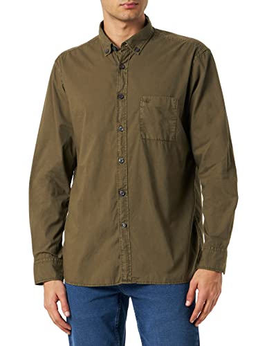 camel active Męska koszula 409110/1S00, oliwkowa brązowa, L, brązowy (Olive Brown), L