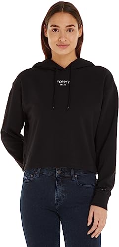Tommy Jeans Damska bluza z kapturem Tjw RLX CRP Ess Logo, Czarny, XS