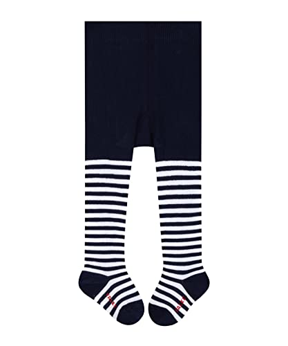FALKE Uniseks - niemowlęta Rajstopy Stripe B TI Zrównoważona Bawełna grube z wzorem 1 Para, Niebieski (Marine 6120), 74-80 (6-12 miesiące)