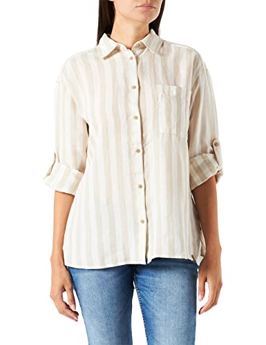 Camel Active Womenswear Bluzka Damska, Piaskowo-Białe Paski, L