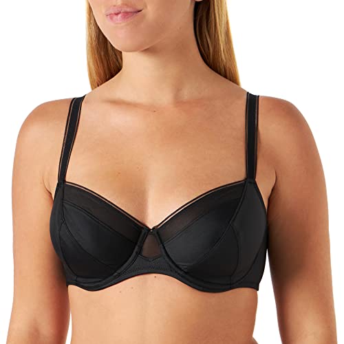Sans Complexe Klasyczny biustonosz damski z fiszbinami, Czarny, 125G