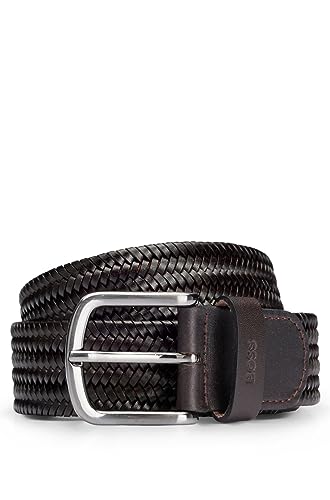 BOSS Męski pasek Sash-EL-Wn_Sz35 Belt, Dark Brown202, 90, Dark Brown202