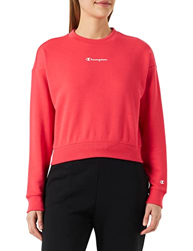 Champion Damska bluza z okrągłym dekoltem Legacy American Classics Powerblend Terry małe logo Crop Boxy Bluza z okrągłym dekoltem, czerwona, L
