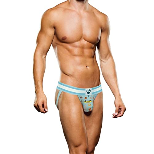 Prowler NYC niebiesko-biały pasek jock - bielizna z motywem Nowego Jorku, rozmiar S 71-76 cm talia, NIEBIESKI, XS-XXL