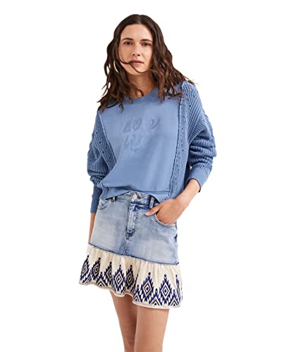 Desigual Sweat_Naranja Damska koszulka dresowa, Niebieski, L