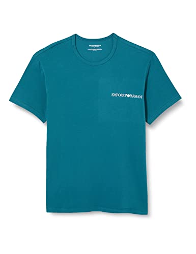 Emporio Armani Underwear Men's Crew Neck Core pasek z logo, 2-pak, granatowy/śródziemnomorski, M, morski/śródziemnomorski, M