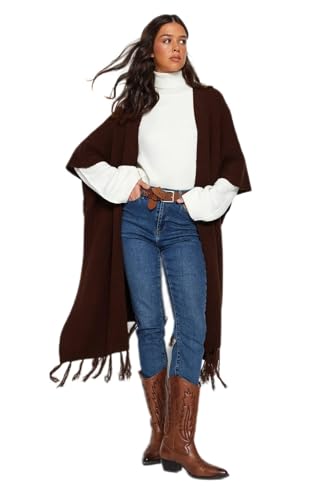 Trendyol Kardigan - brązowy - Regularny krój, brązowy, Tek Ebat, Brązowy, Rozmiar uniwersalny