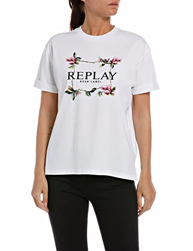 Replay T-shirt damski, 001 White, M
