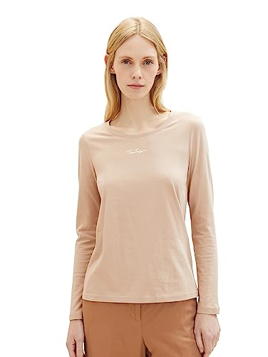 TOM TAILOR Damska koszulka z długim rękawem, 26353 - Messy Beige, S