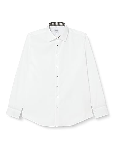 Seidensticker Męska koszula slim fit z długim rękawem, ciemnoczerwony, 41