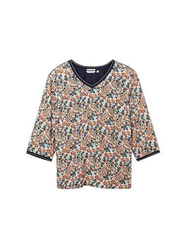 TOM TAILOR T-shirt damski, 32369 - Small Grey Tie Dye Floral, XS