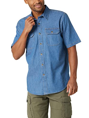 Wrangler Authentics Klasyczna męska koszula z krótkim rękawem, tkana, Średnia pranie., XXL