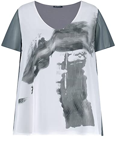 Samoon T-shirt damski, Iron Grey Wzorzysty, 48 PL