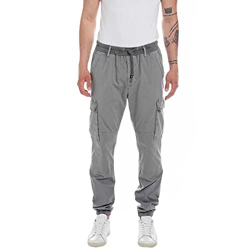 Replay Spodnie męskie ze stretchem, 319 szary, 28W