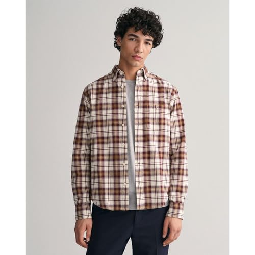 GANT Koszula męska Reg Ut Brushed Oxford Check Shirt koszula, Mustard Beige, 3XL