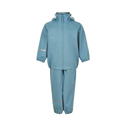 Celavi Unisex dziecięcy Basic Recycle Pu Rainwear Set, Smoke Blue, 70