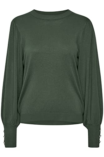 Kaffe damski sweter z długim rękawem z balsamem zielony