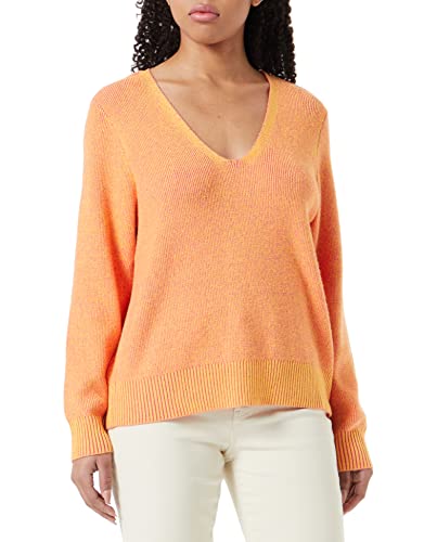 Vila Damski sweter z dzianiny Viril Multi V-Neck L/S Knit Top Noos, Solar Power/Szczegóły: w. Pink Yarrow, XXL