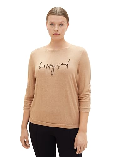 TOM TAILOR Damska koszulka plus size, 32399 - Blush Mahogany Melange, 46